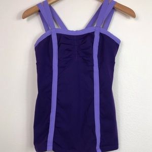 Lululemon top purple cross cross back size 8